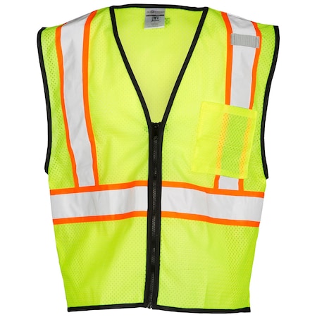 L-XL, Lime Class 2 Single Contrast Economy Series Vest